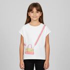 Girls White & Pink Bag T-Shirt, 1, hi-res