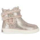 Younger Girls Gold Faux Fur Boots, 1, hi-res