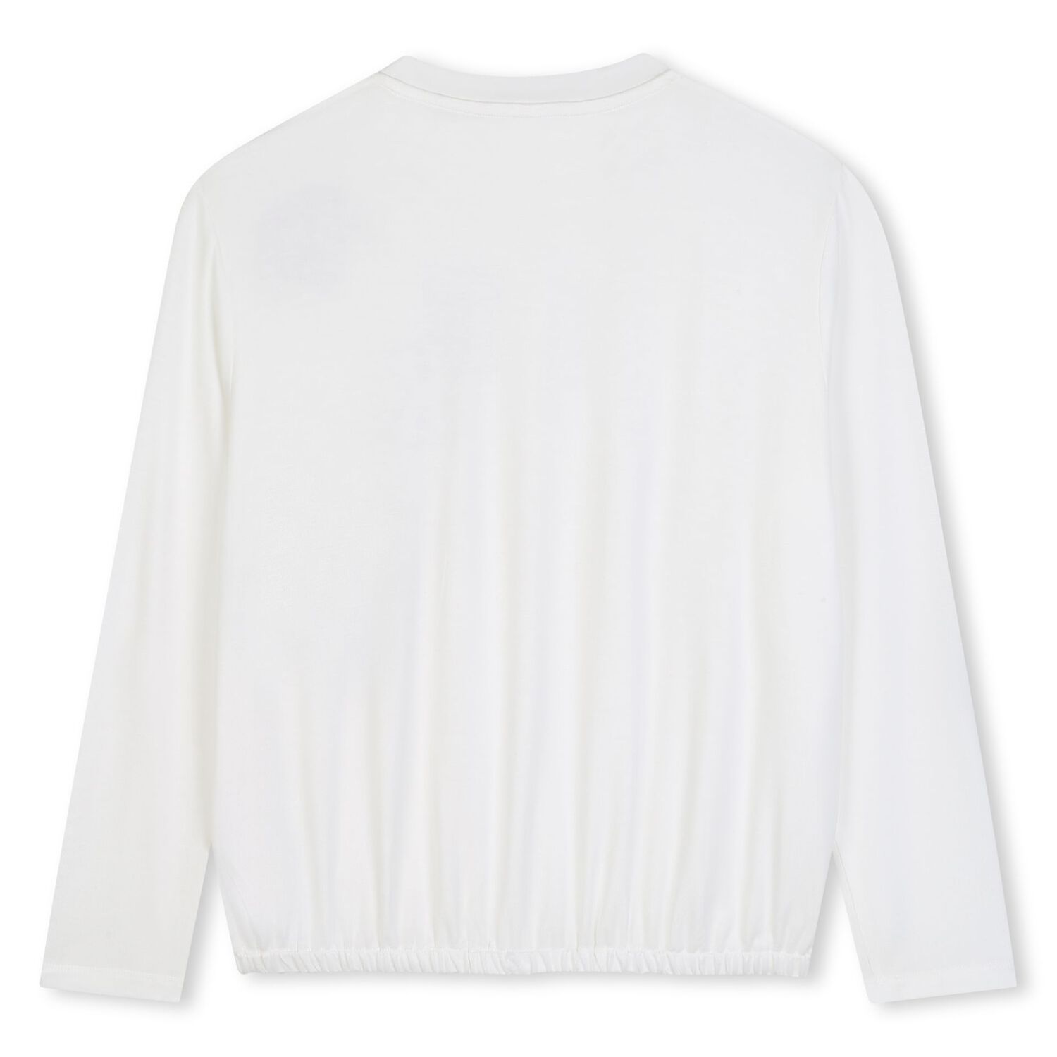 Girls Ivory Logo Long Sleeve Top, 1, hi-res