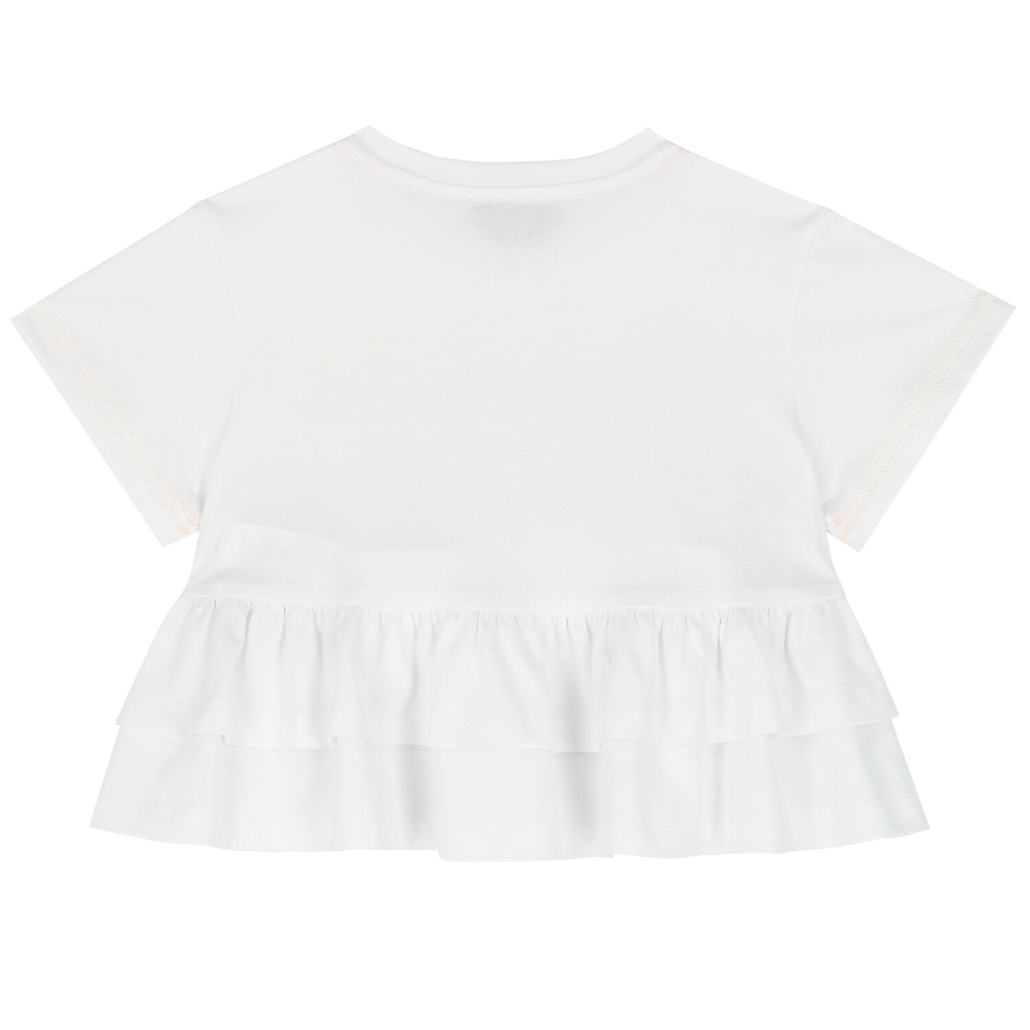Girls White Zigzag T-Shirt, 1, hi-res image number null