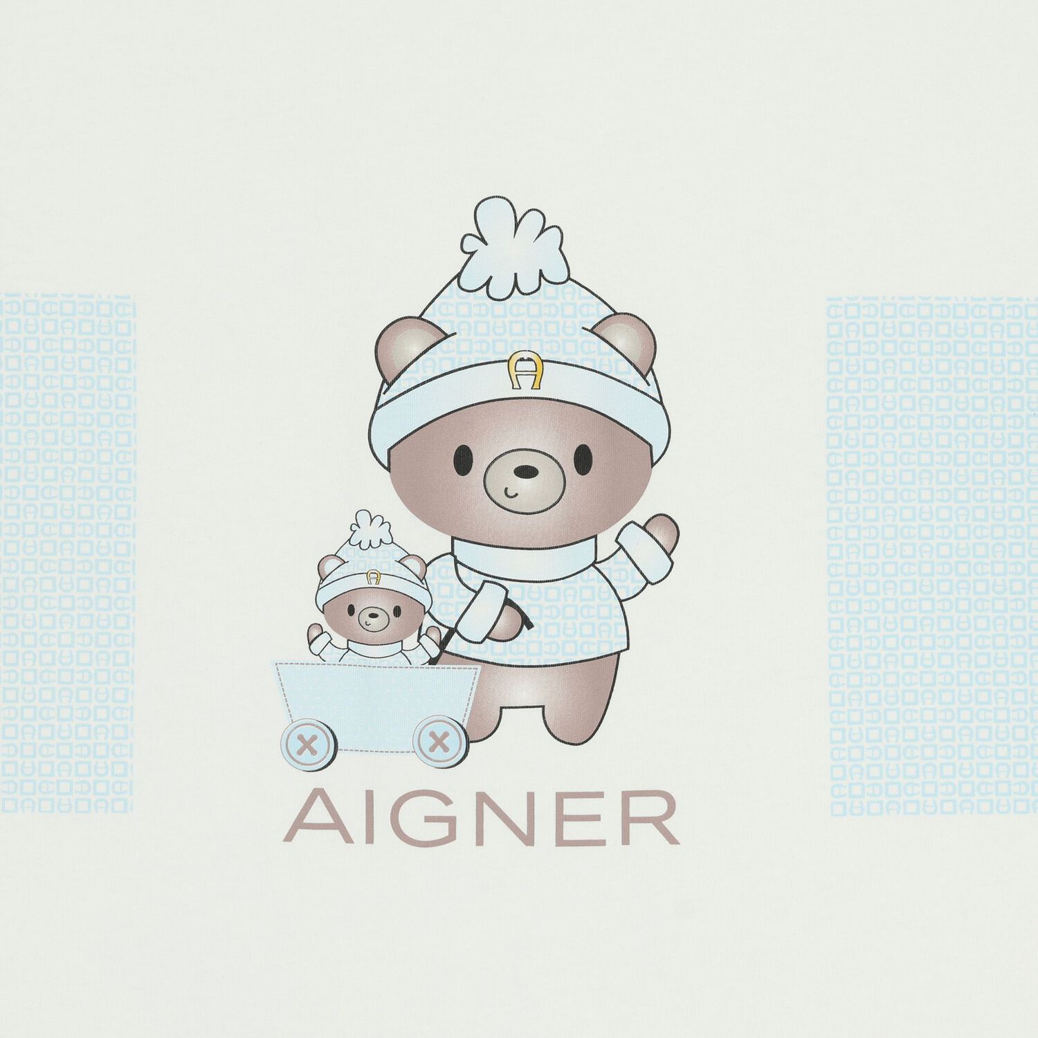 Baby Boys Blue & White Logo Blanket, 2, hi-res