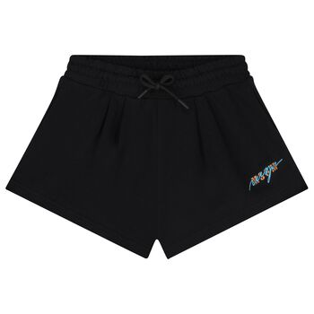 Girls Black Logo Shorts