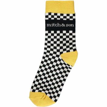 Boys Grey & Yellow Logo Socks ( 2 Pack )