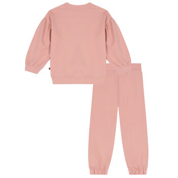 Girls Pink Logo Tracksuit