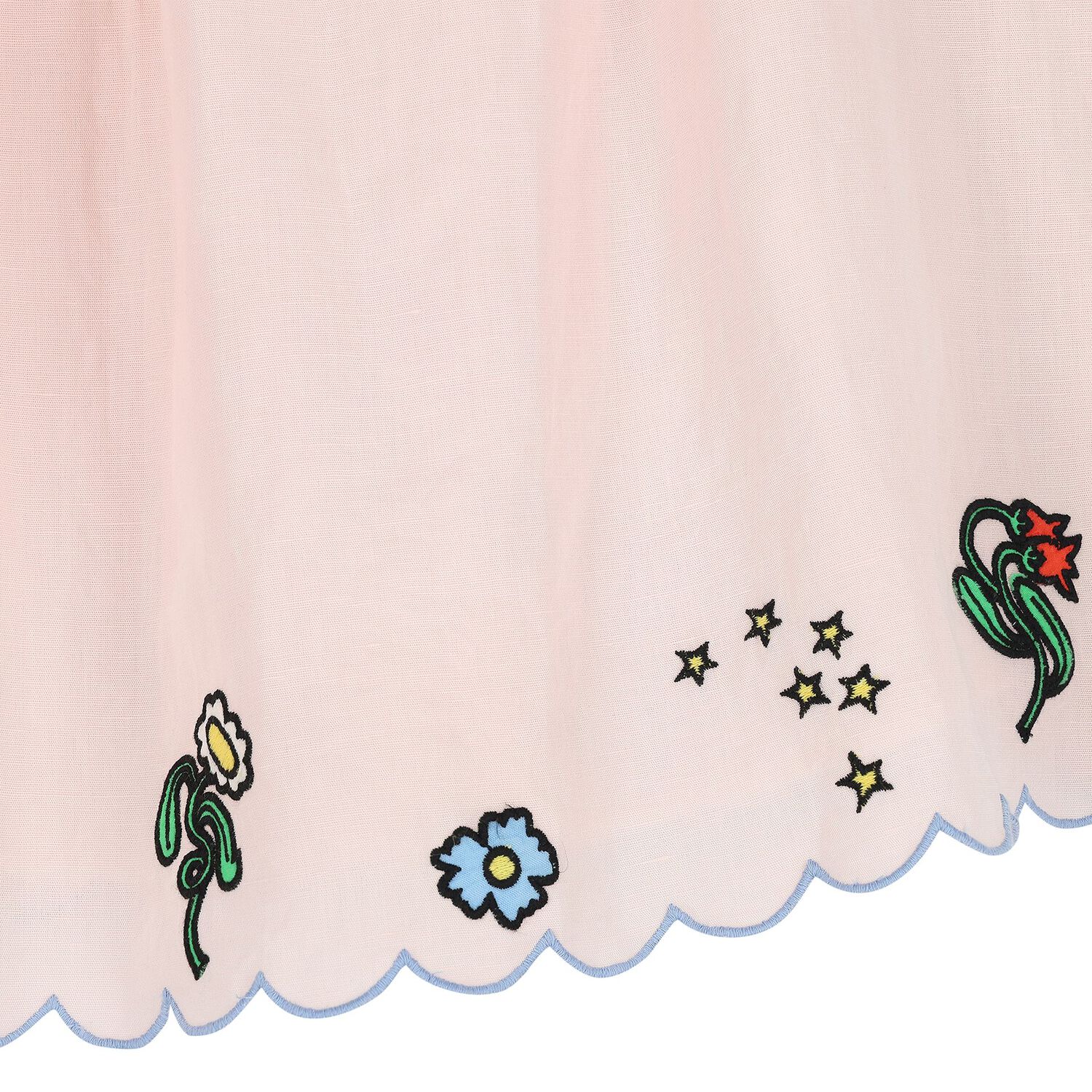 فستان بناتي وردي اللون بحافة مزينة بالزهور, 1, hi-res