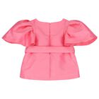 طقم تنورة بنات باللون الوردى والأزرق, 1, hi-res