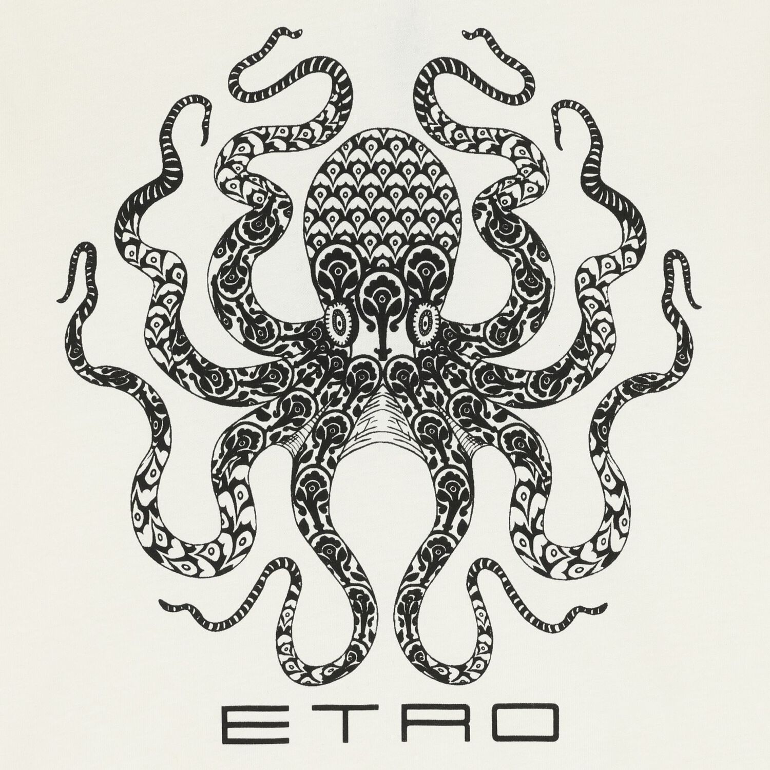 تيشيرت للأولاد بلون العاج والأسود عليه صورة أخطبوط, 1, hi-res