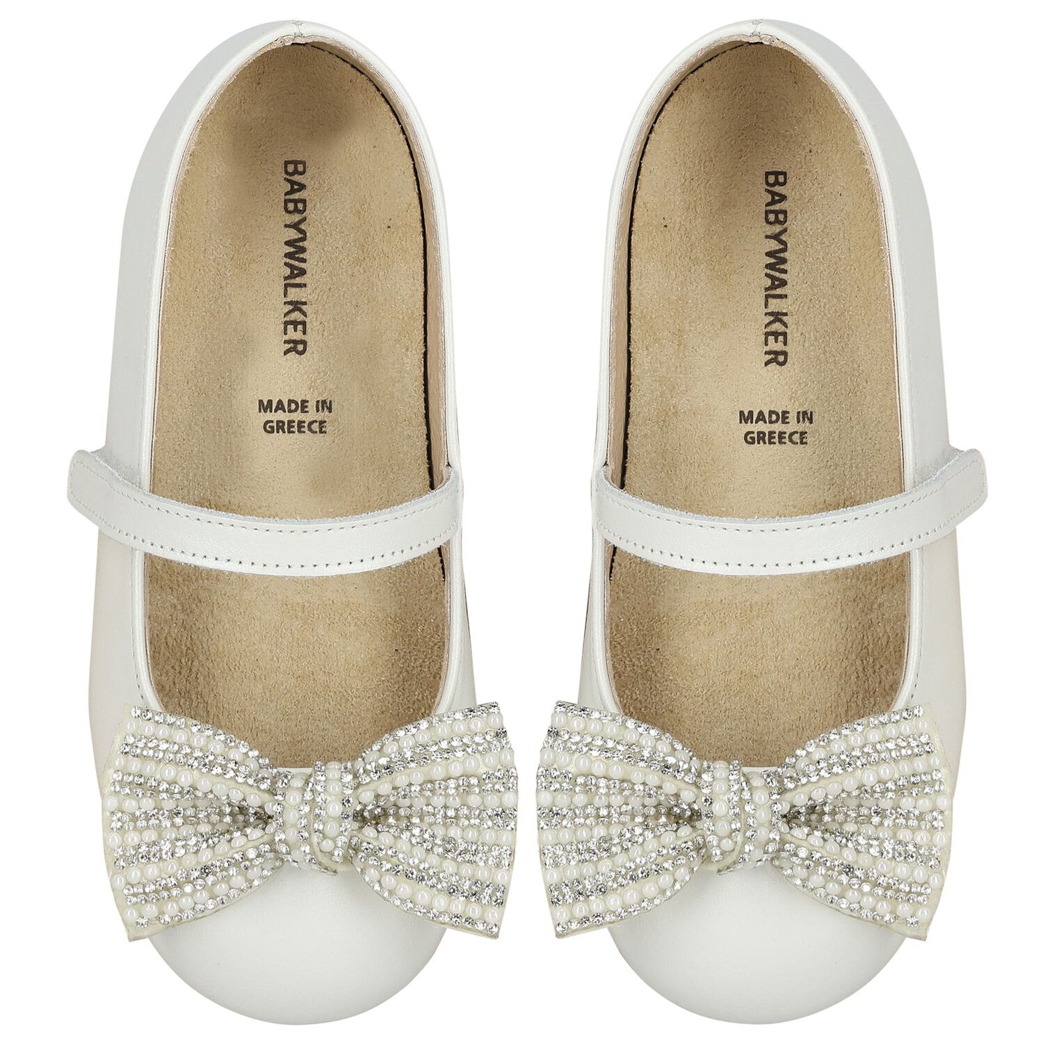 Girls Ivory Ballerina Diamante Shoes, 1, hi-res image number null