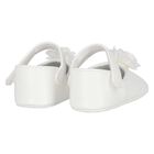 Baby Girls White Flower Pre Walker Shoes, 3, hi-res