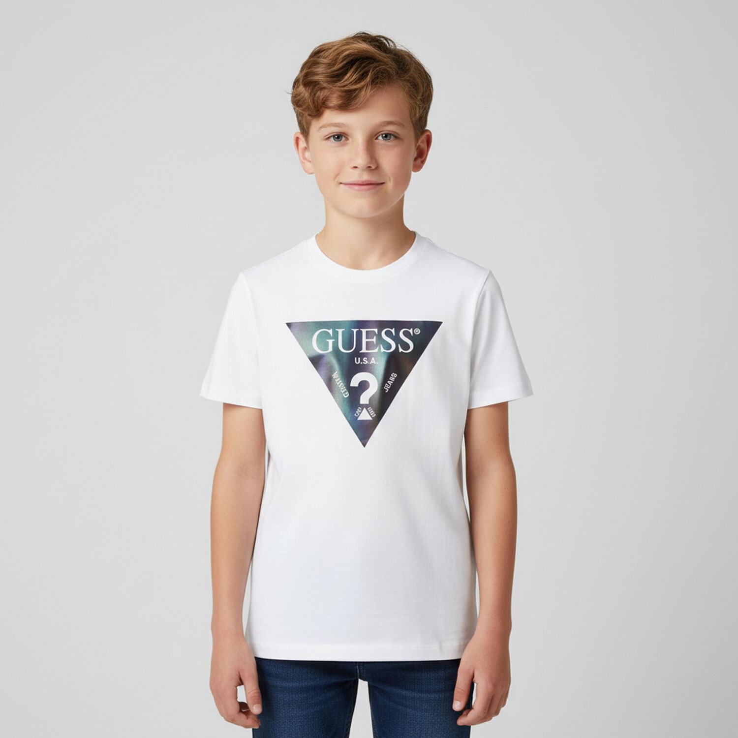 Boys White Logo T-Shirt, 1, hi-res image number null