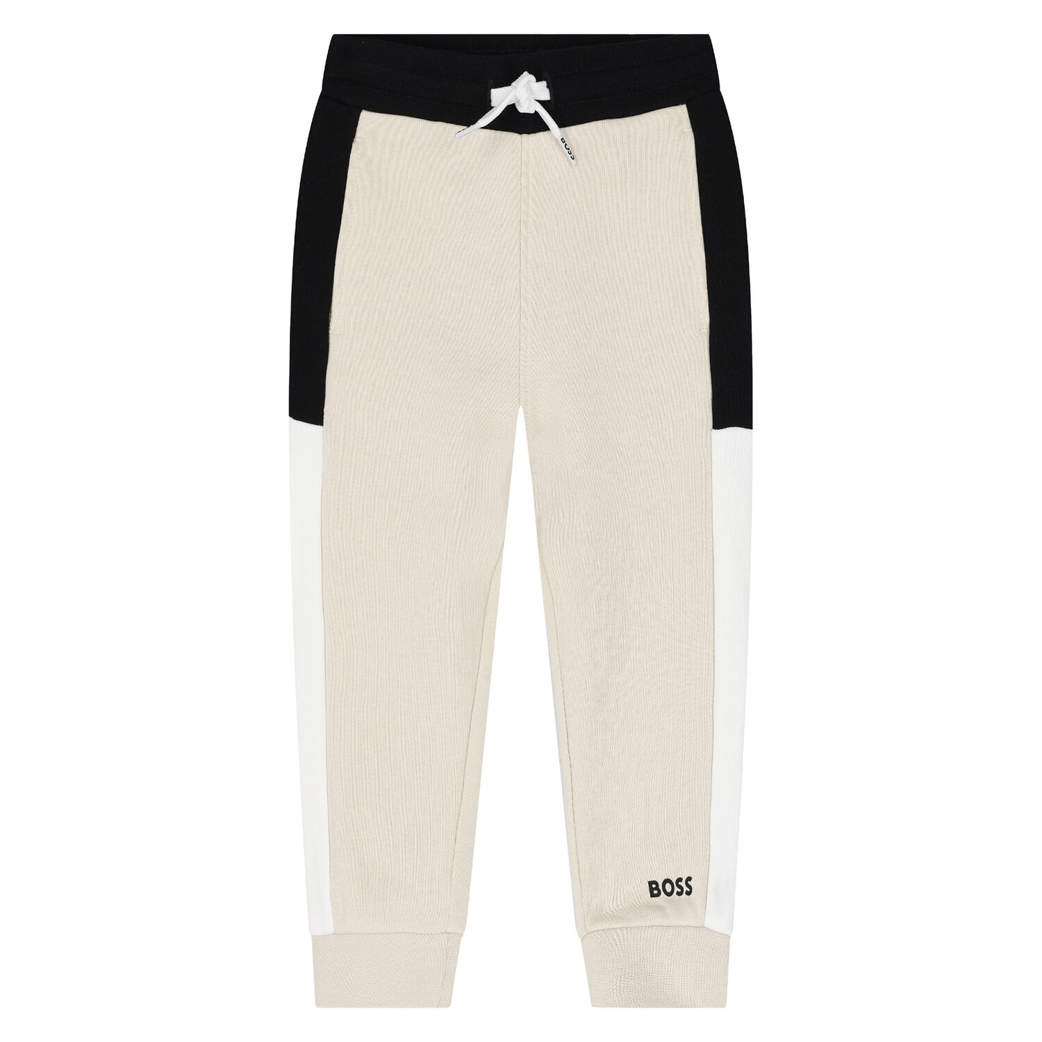Younger Boys Beige Logo Joggers, 1, hi-res image number null