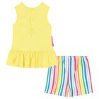 Girls Yellow Sequin Top & Shorts Set, 1, hi-res