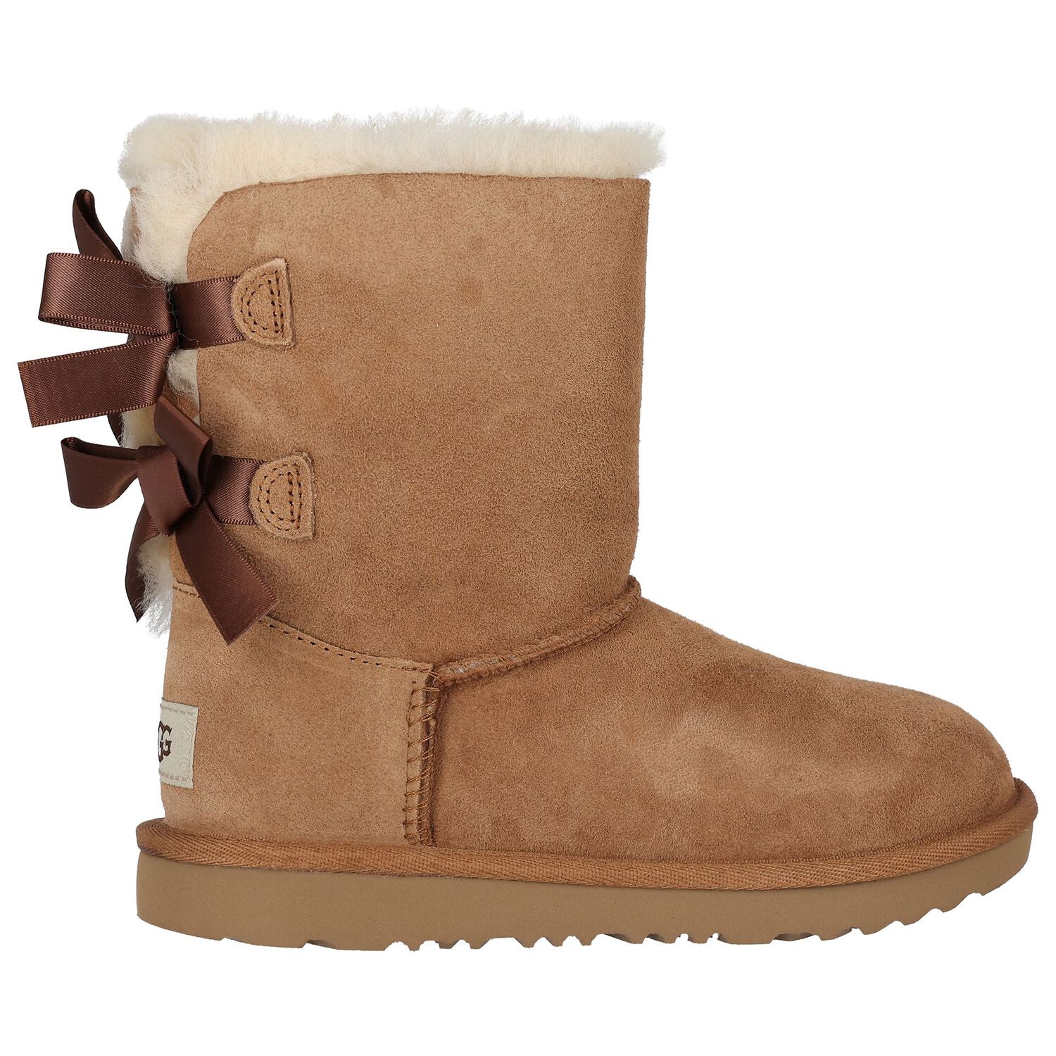 Girls Beige Bailey Bow II Suede Boots, 2, hi-res