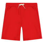 Boys Red Cotton Shorts, 4, hi-res
