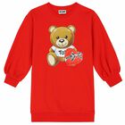 فستان بالشعار بناتي باللون الاحمر, 1, hi-res