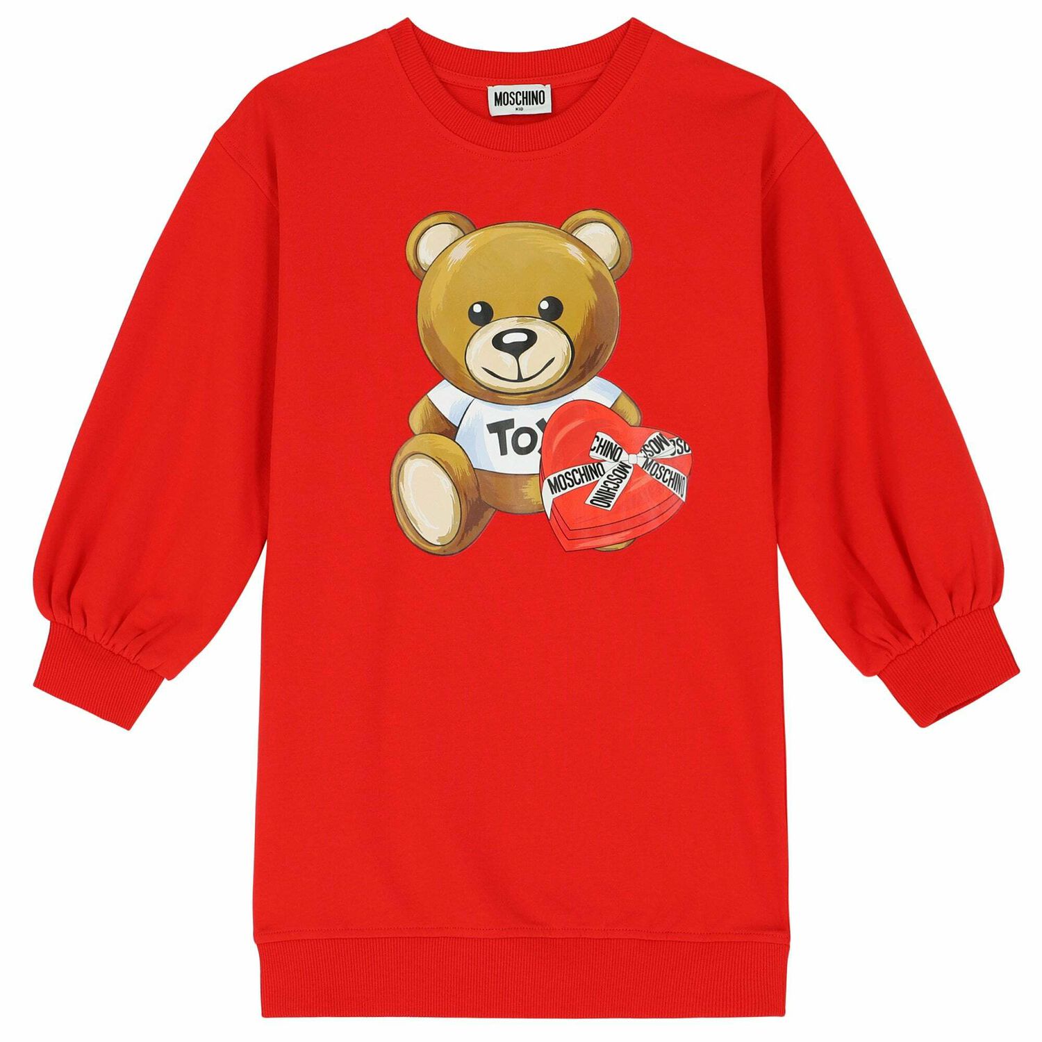 فستان بالشعار بناتي باللون الاحمر, 1, hi-res image number null