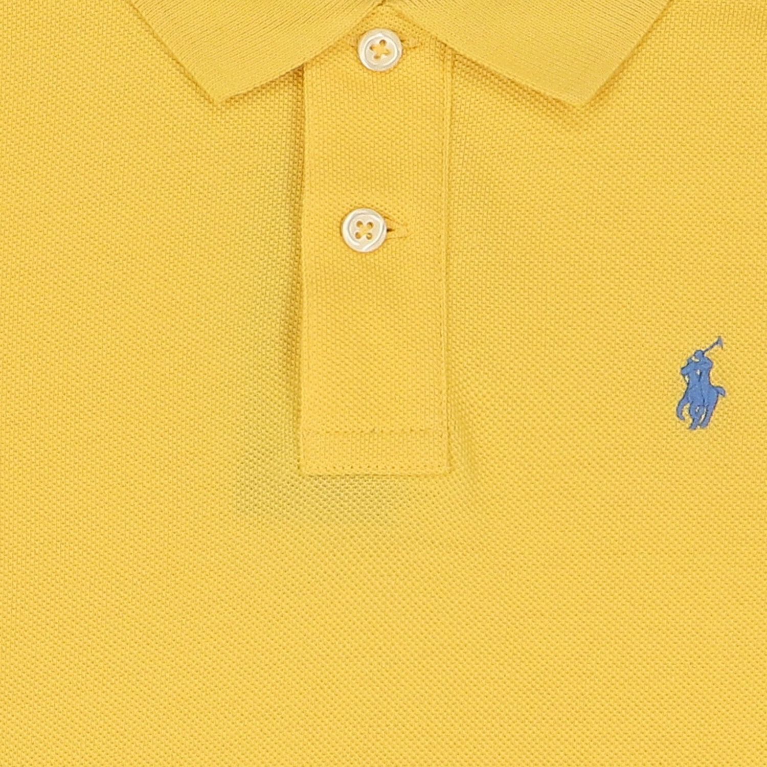 Boys Yellow Logo Polo Shirt, 1, hi-res