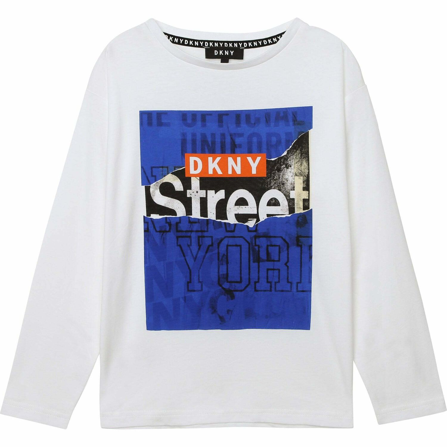 تيشيرت باكمام بالشعار باللون الابيض للاولاد, 1, hi-res image number null