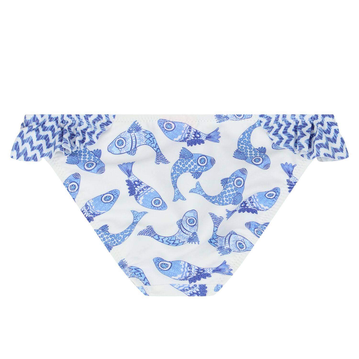 Girls White & Blue Fish Bikini, 1, hi-res image number null