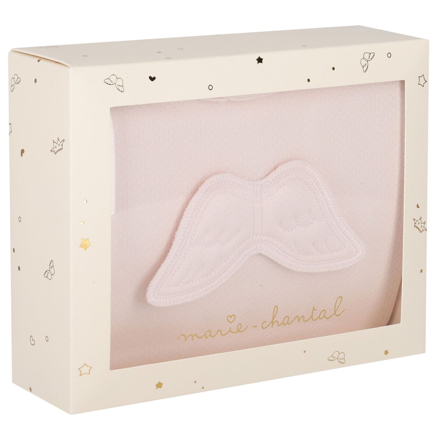 أفرول  مخملي بطبعة اجنحة باللون الوردي للبنات الصغار  , 2, hi-res