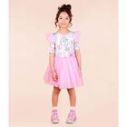 Girls Pink Unicorn Tulle Dress, 1, hi-res