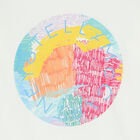 توب بنات بأكمام بالشعار باللون العاجى, 1, hi-res