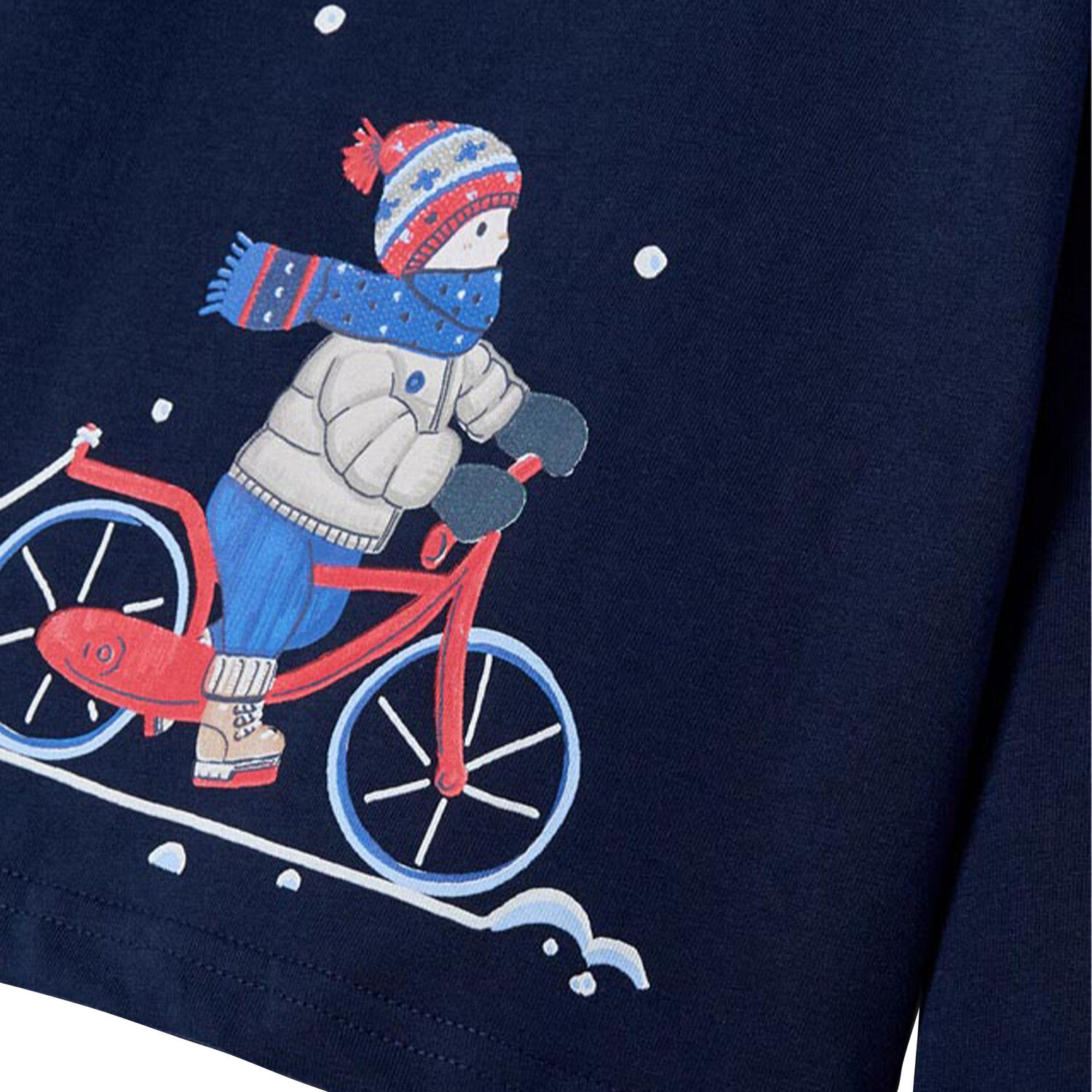 Younger Boys Navy Graphic Long Sleeve Top, 1, hi-res image number null