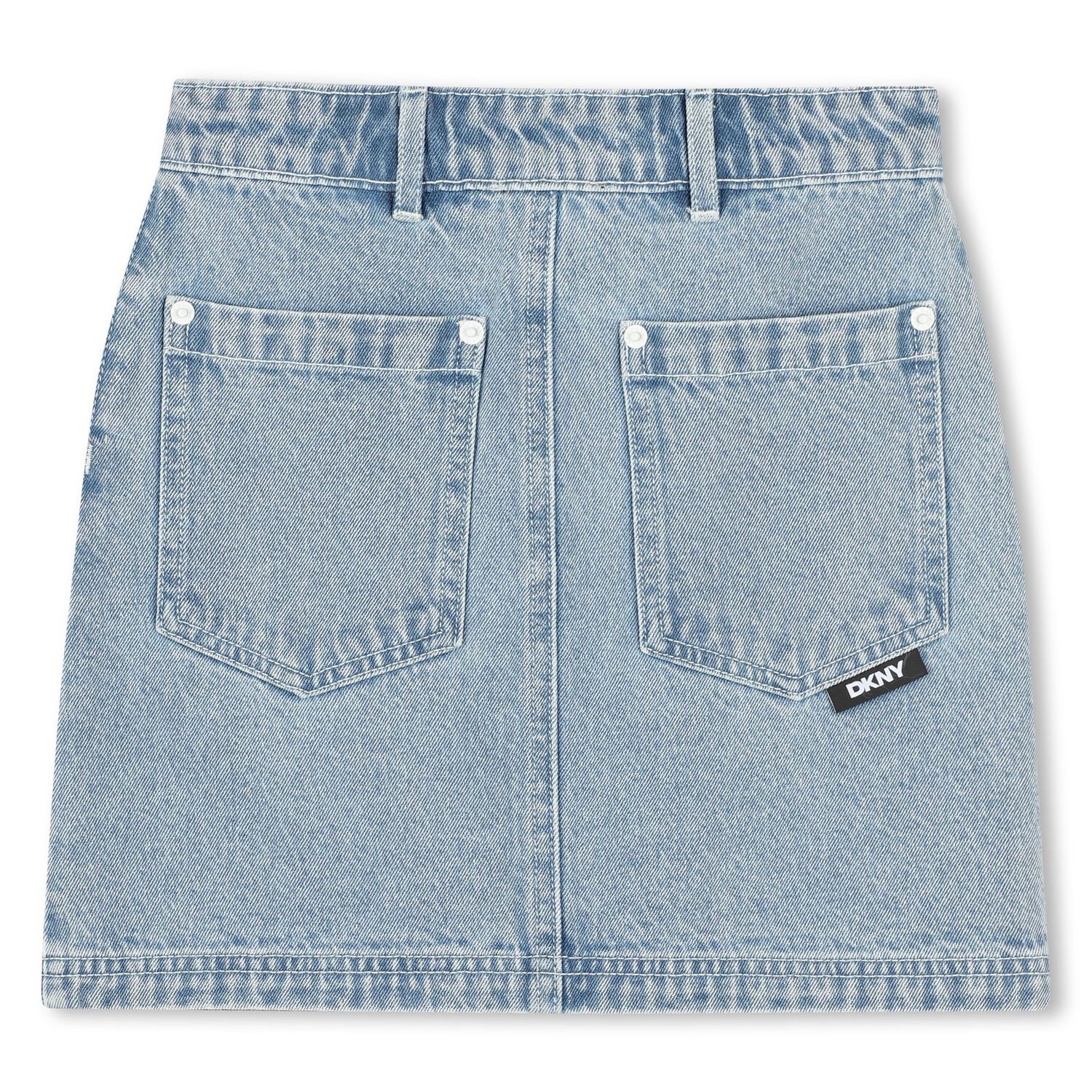 Girls Blue Denim Skirt, 1, hi-res