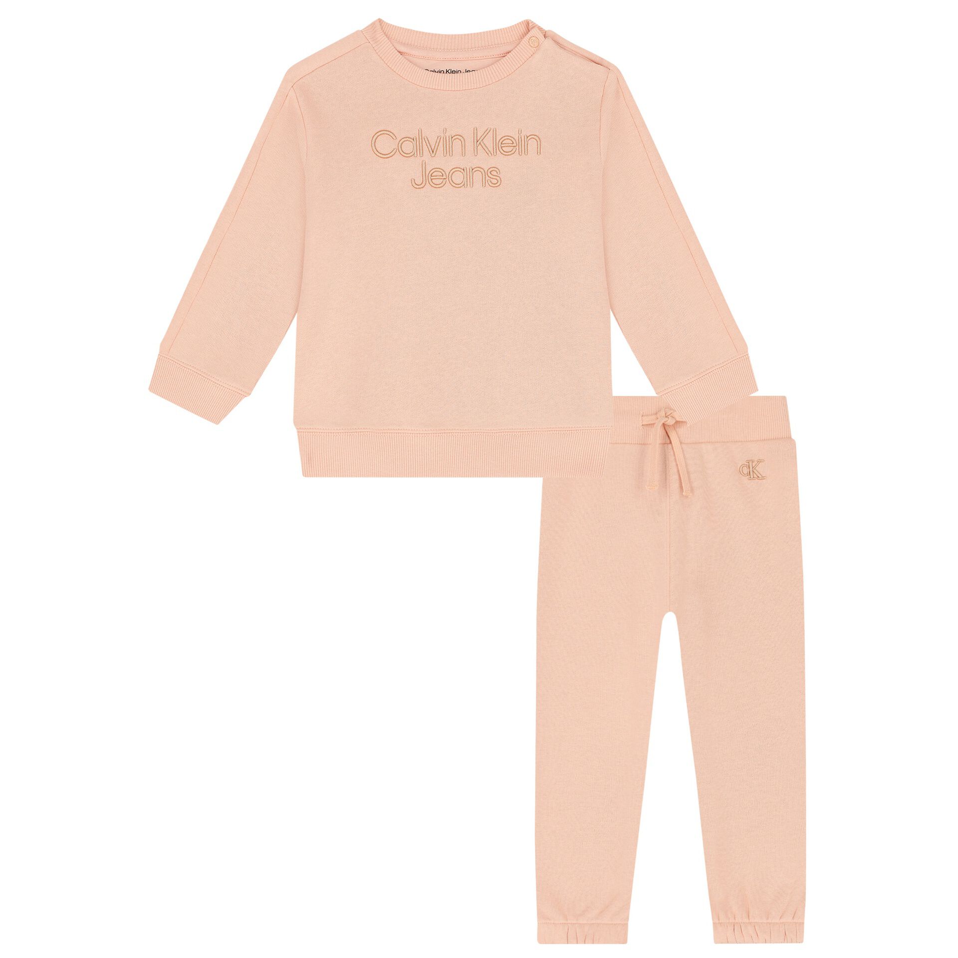Calvin Klein Younger Girls Pink Logo Tracksuit Junior Couture UAE