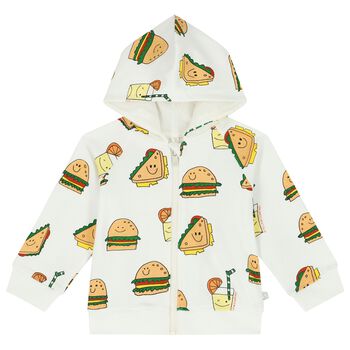 Younger Boys Ivory Sandwich Zip Up Top