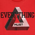 توب باكمام بالشعار باللون الاحمر للاولاد, 1, hi-res