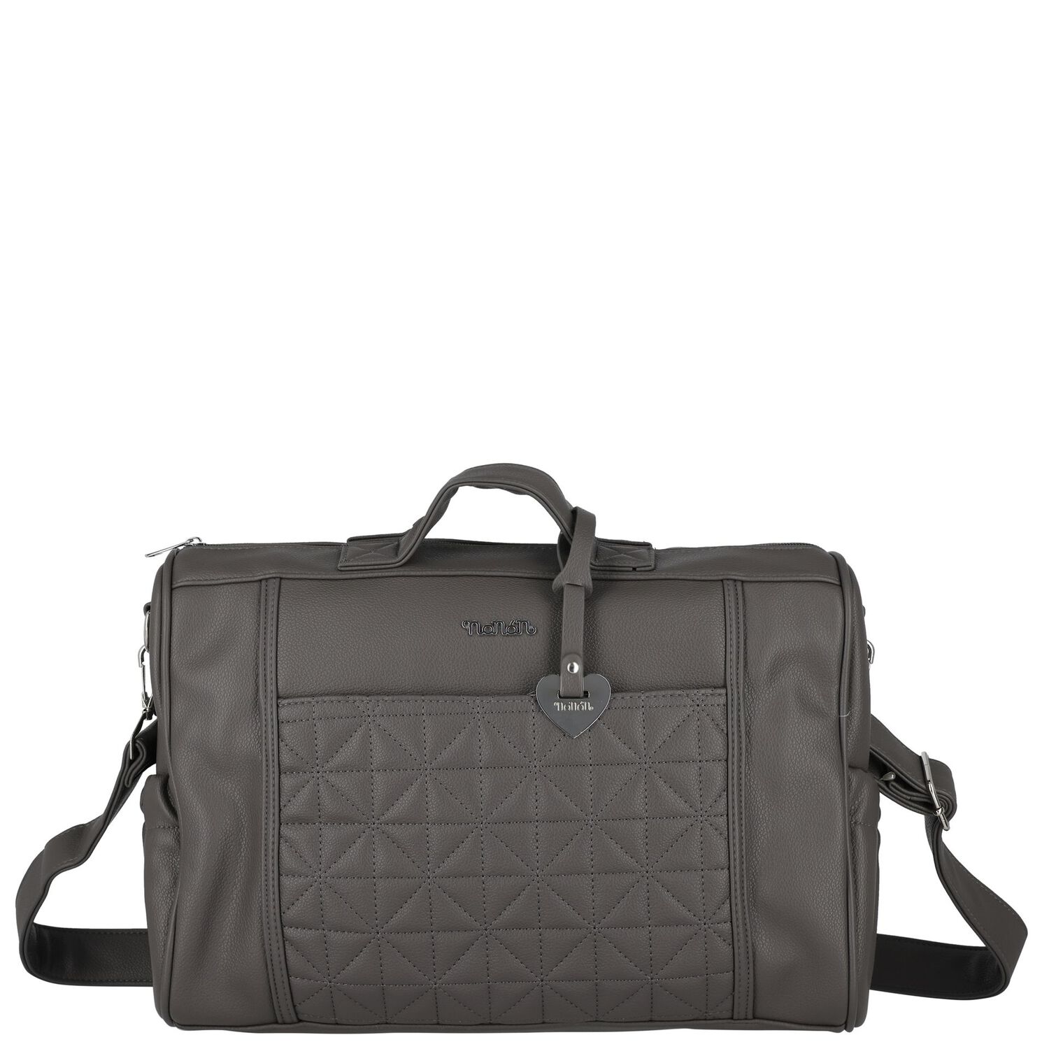 Grey Quilted Baby Changing Bag, 2, hi-res image number null