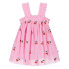 Younger Girls Pink Tulle Cherry Dress, 1, hi-res