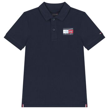 Boys Navy Blue Logo Polo Shirt