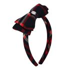 Girls Navy Blue & Red Tartan Headband, 1, hi-res