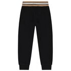  بدلة رياضية أولاد بالشعار باللون الأسود, 1, hi-res