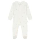 White & Beige Babygrows ( 2 Pack ), 6, hi-res