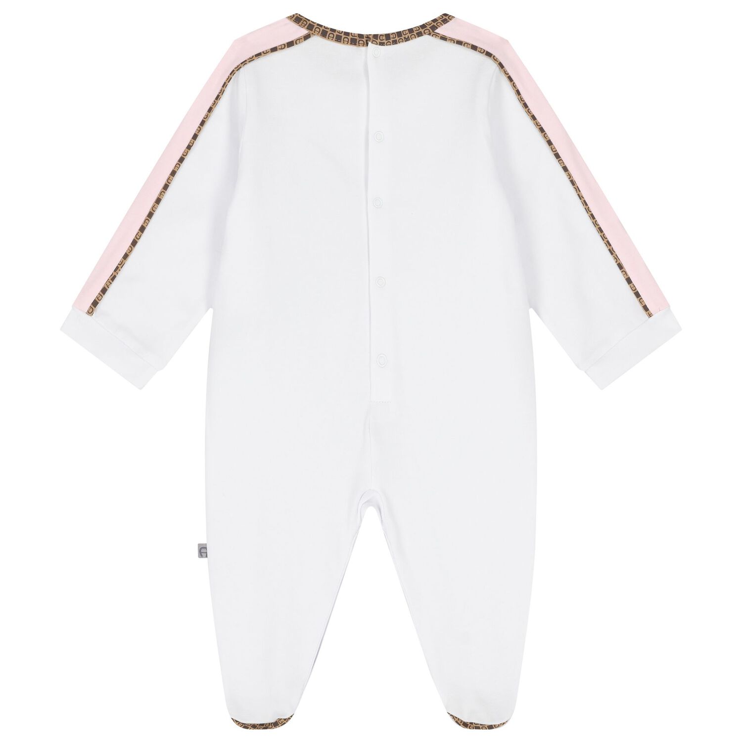 Baby Girls White & Pink Logo Babygrow, 2, hi-res image number null