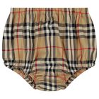 Baby Girls Beige Check Dress Set, 1, hi-res