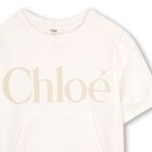 فستان سويت شيرت بالشعار تصميم ميني مي باللون العاجي للبنات, 1, hi-res