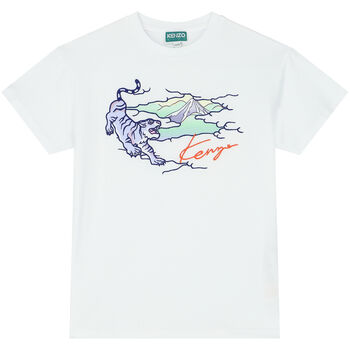 Boys White Logo Tiger T-Shirt
