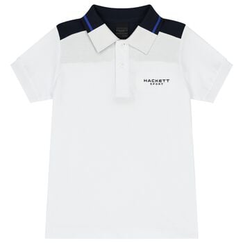Boys White Logo Polo Shirt