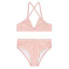 بيكيني بالشعار باللون الوردي للبنات, 1, hi-res