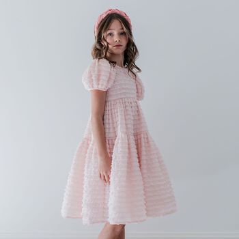 Girks Pink Ruffled Tiered Dress