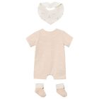 Baby Girls Swan Beige Romper Set, 4, hi-res