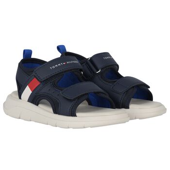 Boys Blue Logo Sandals