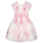 فستان بنات بطبعة الفراشة باللون  والوردي, 1, hi-res