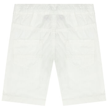 Younger Boys White Logo Chino Shorts