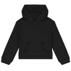 طقم تنورة هودي للبنات باللونين الأسود والبيج, 1, hi-res