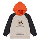 Younger Boys Beige, Grey & Orange 3 Piece Tracksuit, 1, hi-res